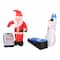 5ft. Inflatable Christmas Light Up Santa & Snowman Playing Corn Hole